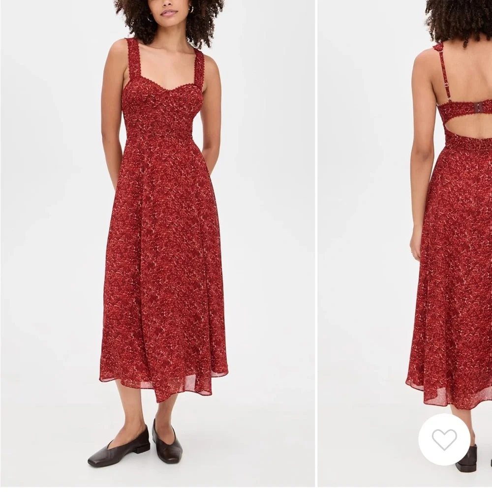 Lela Dress Reformation Red Floral Dress - Picture 3 of 5